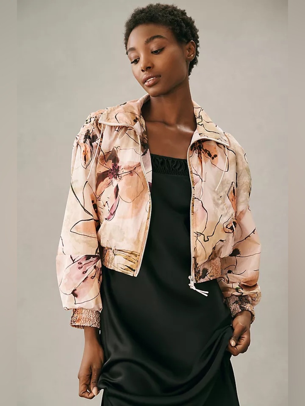 Anthropologie Femme Cropped Bomber Jacket